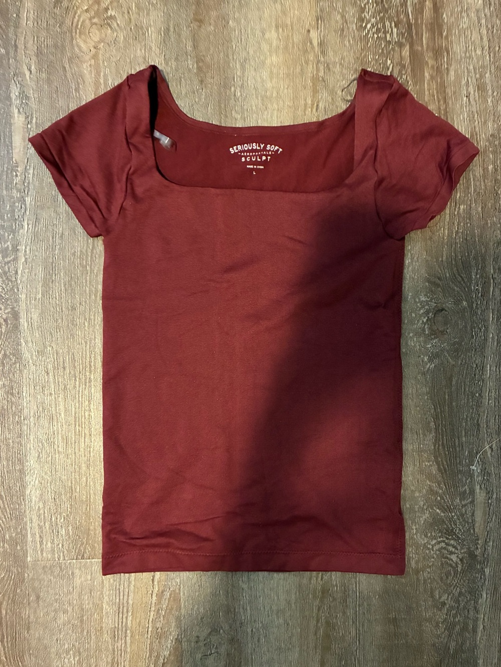 Aeropostale Seriously Soft Sculpt Maroon top